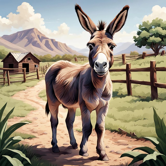 Free ai generated donkey nature illustration