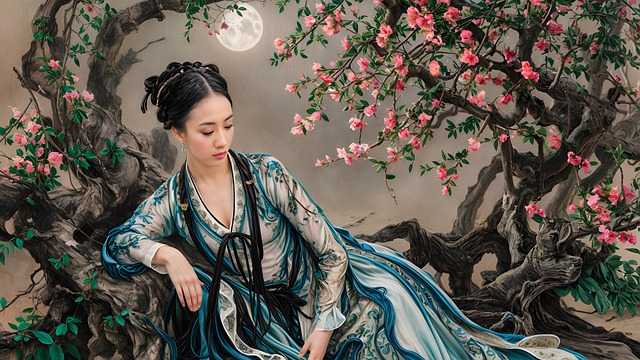 Free ai generated nature chinese illustration