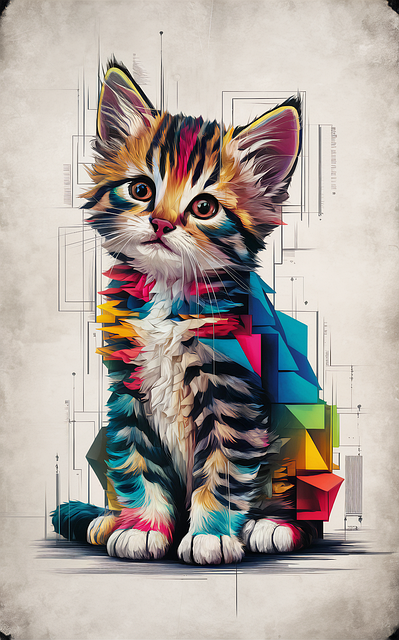 Free ai generated picasso cat illustration