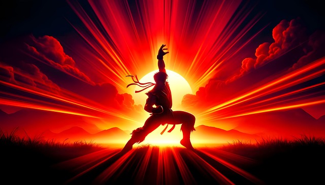 Free ai generated karate silhouette illustration