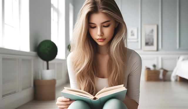 Free ai generated woman book illustration