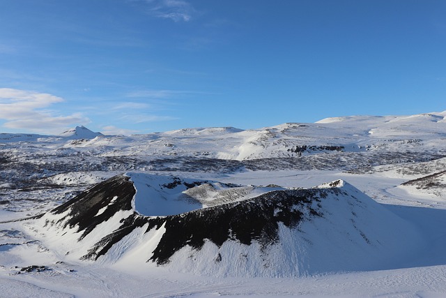 volcano, iceland, lava, nature, volcanic rock, eruption, mountain, snow, winter, cold, landscape