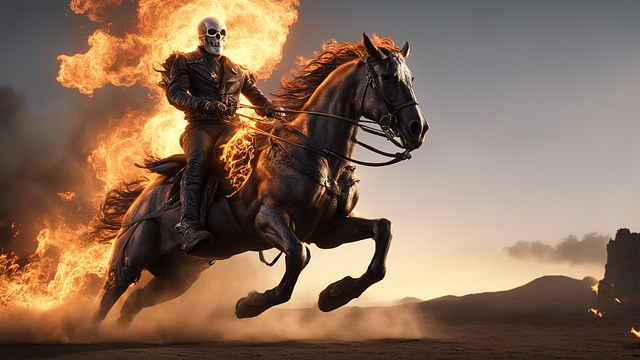 Free ai generated fantasy ghostrider illustration