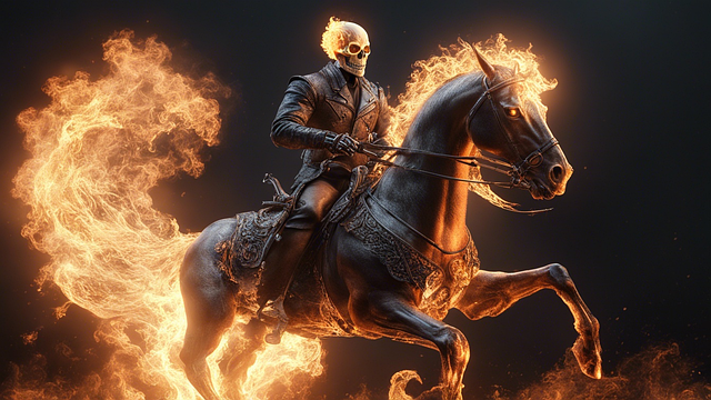 Free ai generated fantasy ghostrider illustration