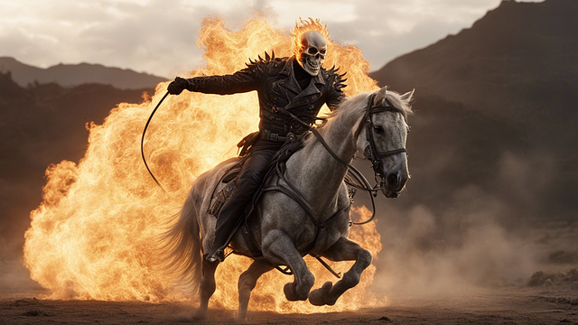 Free ai generated fantasy ghostrider illustration