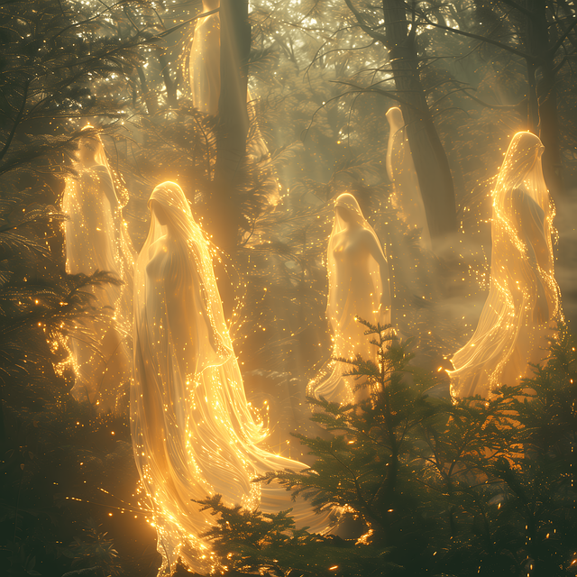 Download free HD stock image of Ai Generated Forest Free ai generated forest beings illustration