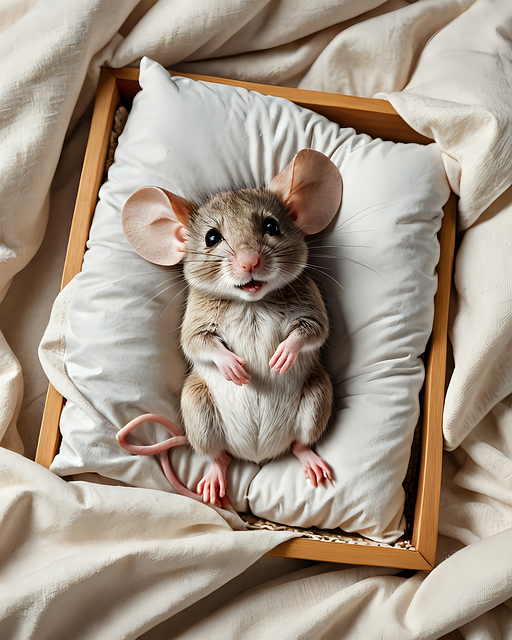 Free ai generated mouse bed illustration