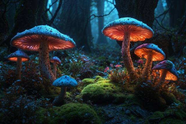Free ai generated hallucinogenic mushrooms illustration