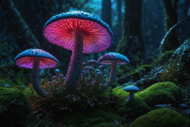 Free ai generated hallucinogenic mushrooms illustration