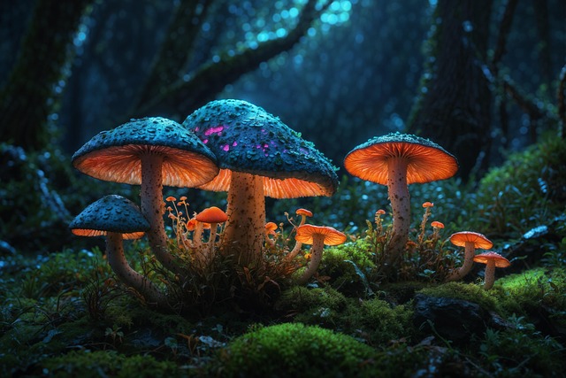 Free ai generated hallucinogenic mushrooms illustration