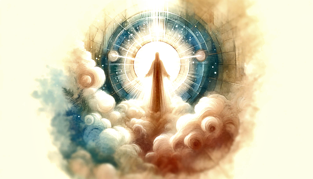 Free ai generated heavenly journey eternal home illustration