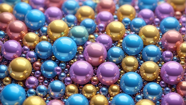 Free ai generated metallic balls illustration