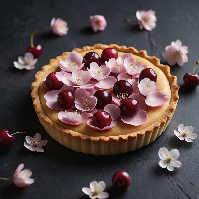 Free ai generated cherry blossom tart illustration