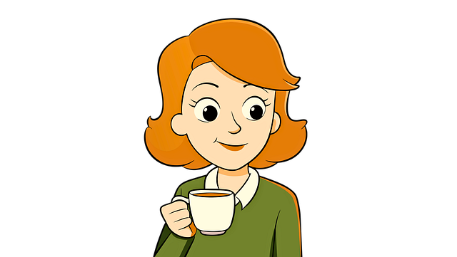 Free woman coffee cup illustration