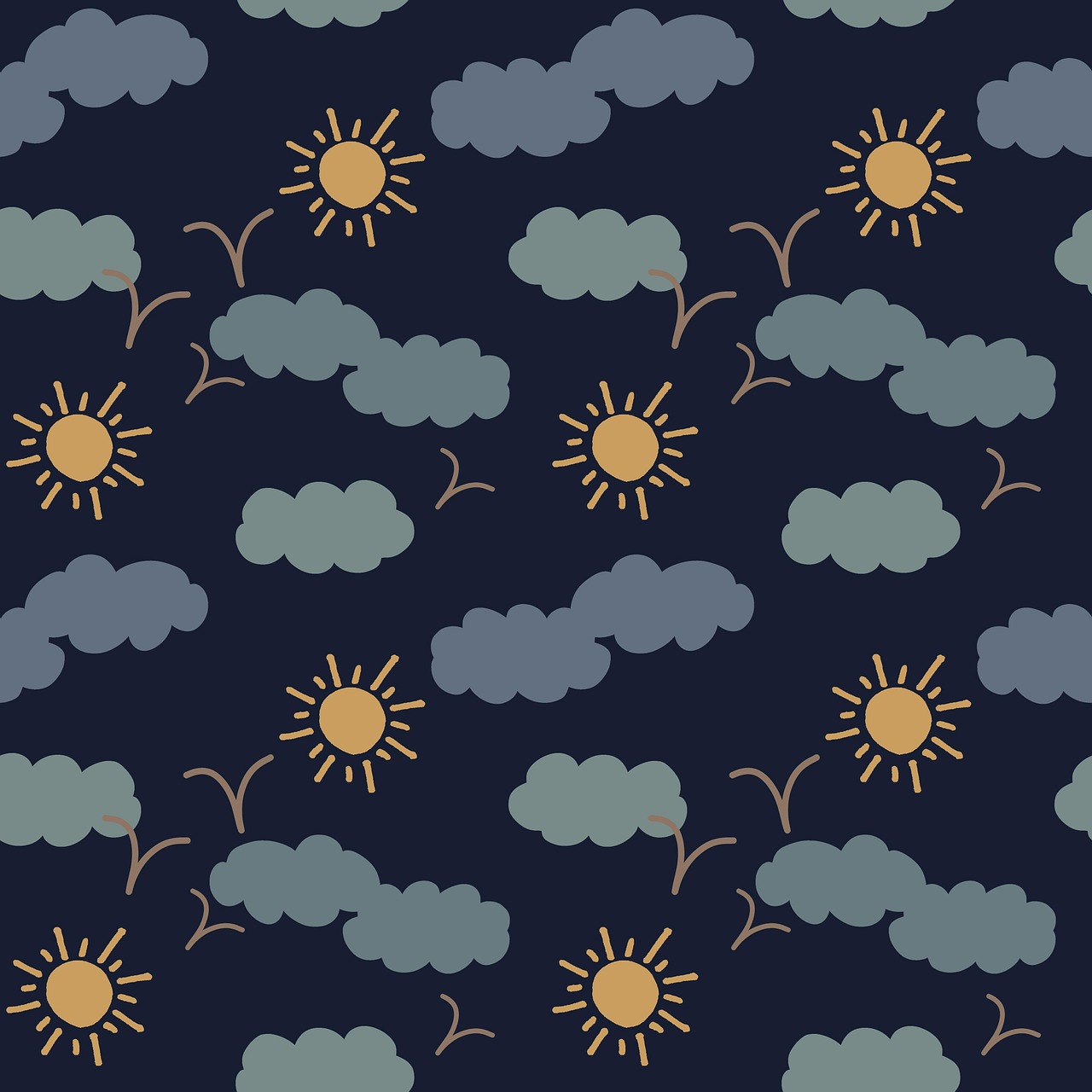 Download free HD stock image of Sun Clouds Free sun clouds doodles illustration