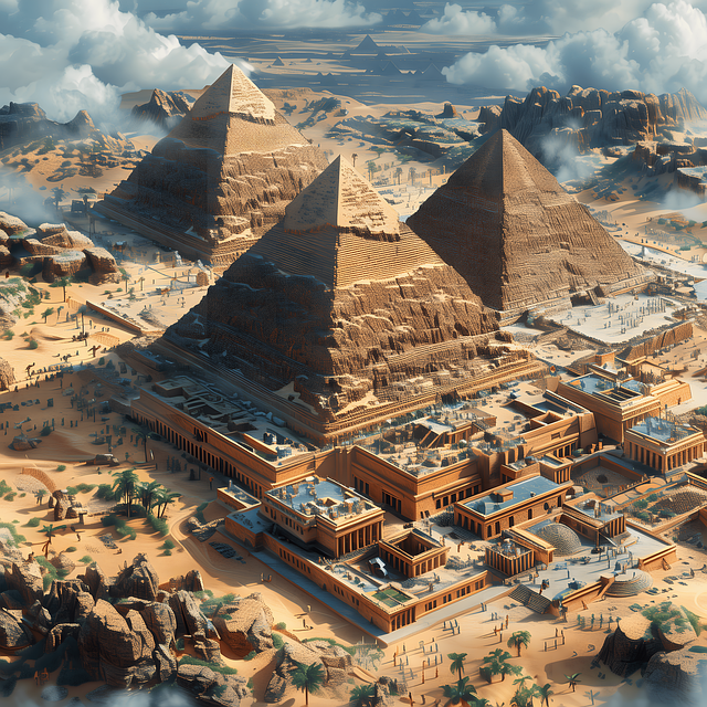 Free ai generated egypt pyramids illustration