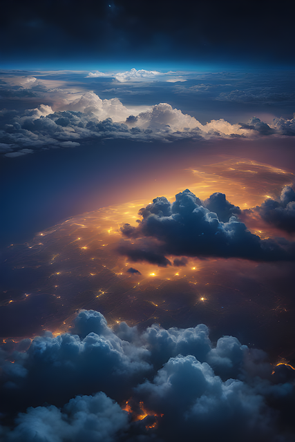 Ai Generado, Cielo, Noche, Luces
