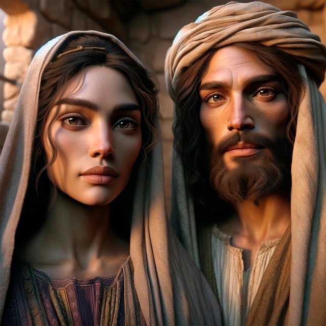 Free ai generated mary magdalene jesus illustration