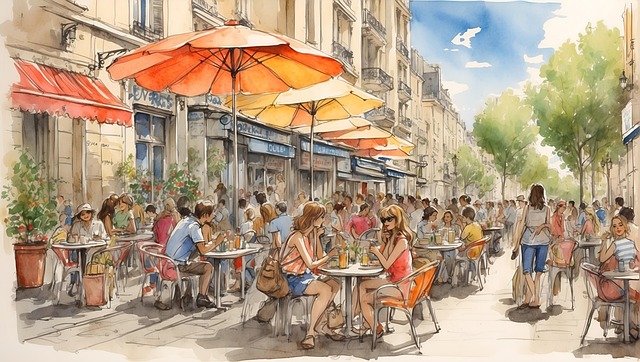 Free ai generated summer paris illustration