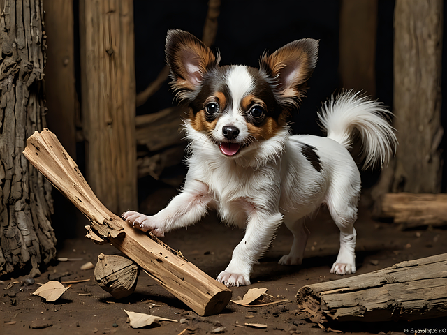 Free ai generated papillon pet illustration