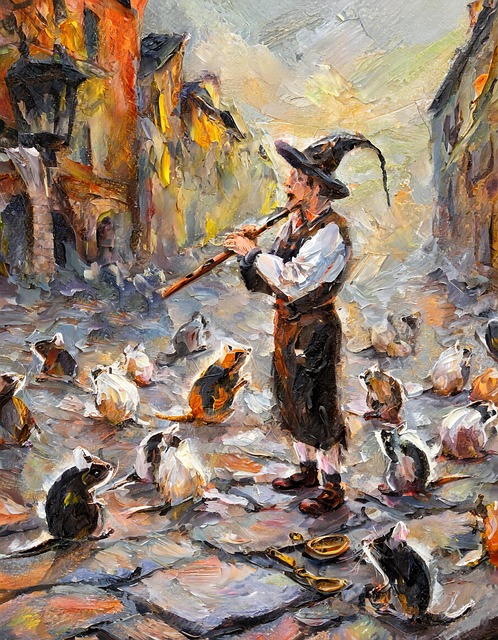 Free ai generated pied piper fairytale illustration