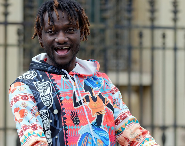 Mand, Unge, Afrikansk, Sort, Lykkelig