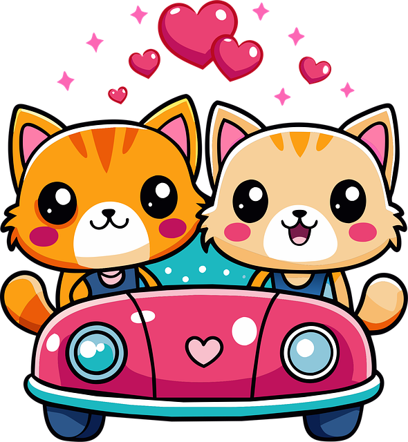 Free ai generated cats car vector