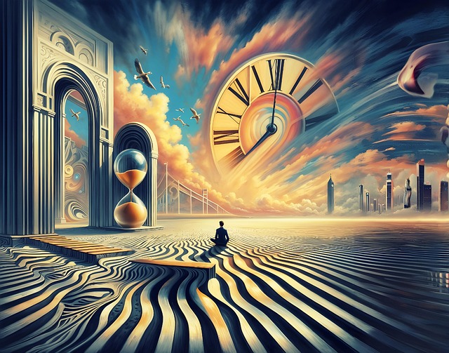 Free time man fantasy illustration