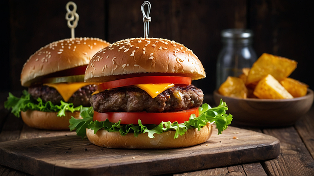 Download free HD stock image of Ai Generated Burger Free ai generated burger food illustration