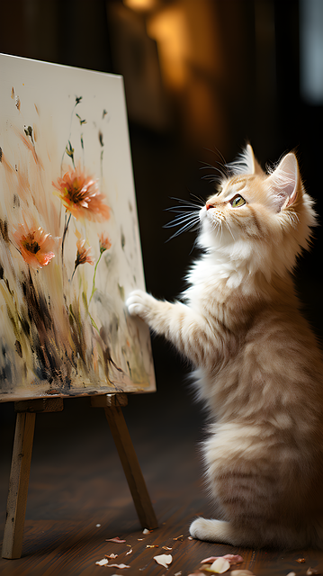 Free ai generated pet cat illustration