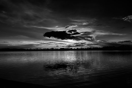 Lago, Céu, Agua, Trevas, Nuvens