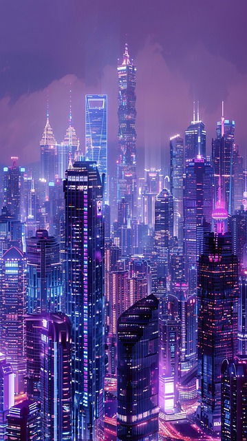 Free ai generated cityscape cyberpunk illustration