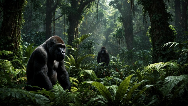 Ai Generiert, Gorilla, Wald, Dschungel