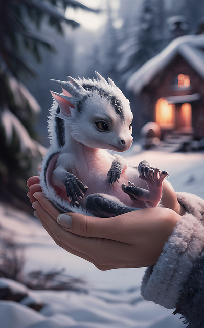 Ai Generiert, Drachen, Winter