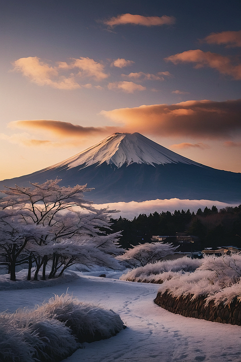 Download Wallpaper, Fuji, Japan. Royalty-Free Stock Illustration Image
