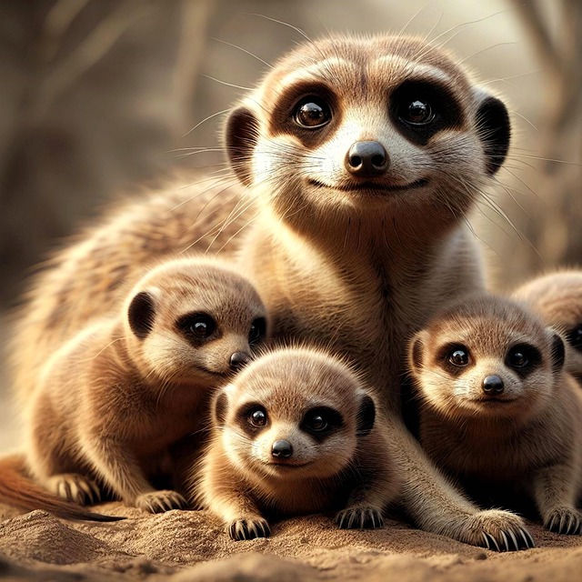 Free erdmännchen mangusten tierkinder illustration