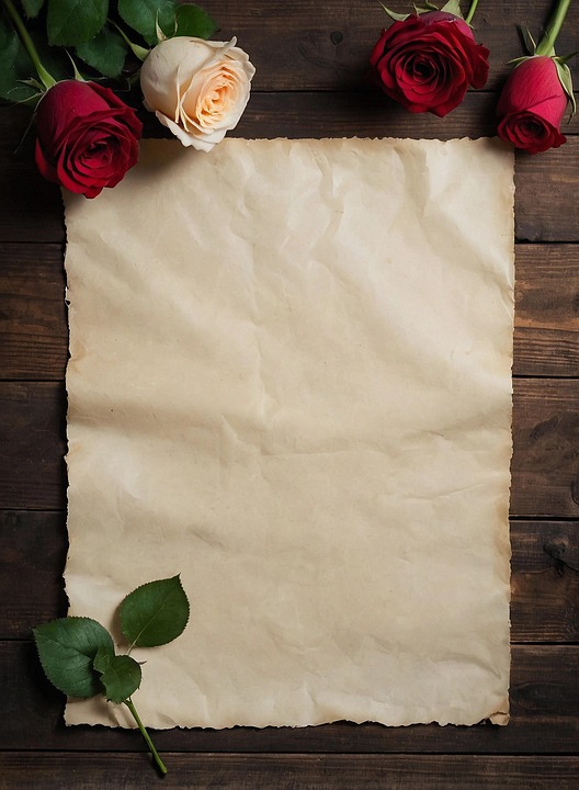 Download Ai Generated, Parchment, Roses. Royalty-Free Stock ...