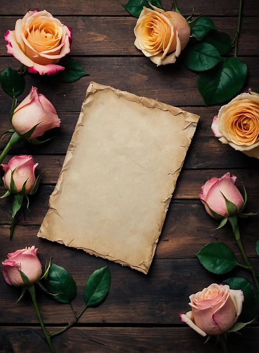 Download Ai Generated, Parchment, Roses. Royalty-Free Stock ...