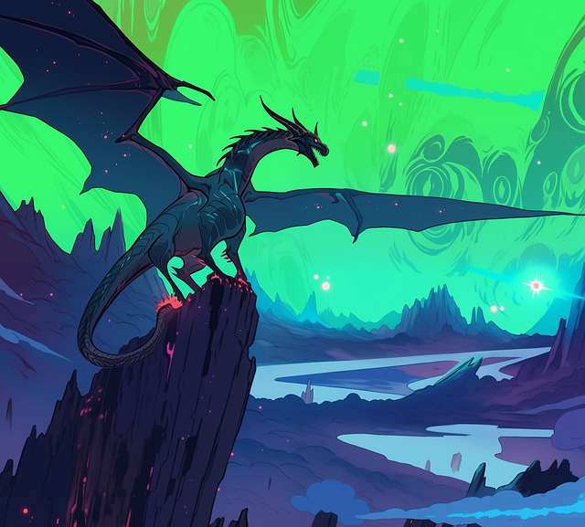 Free ai generated dragon reptile illustration
