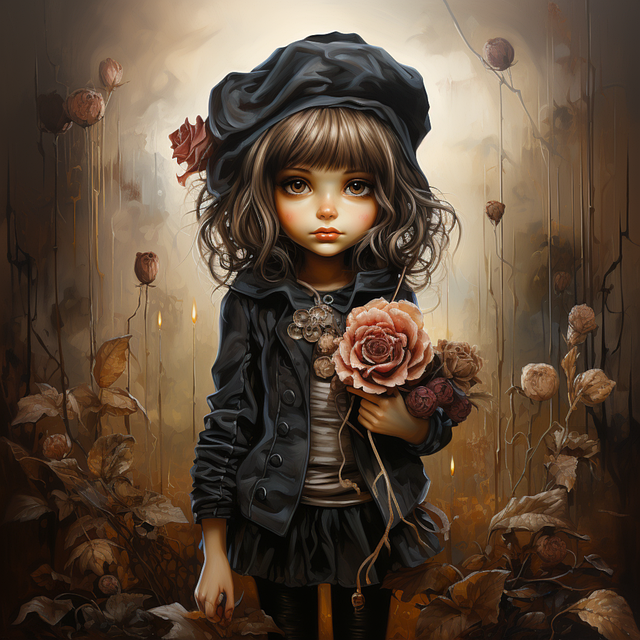 Ai Generiert, Mädchen, Rosen, Blumen