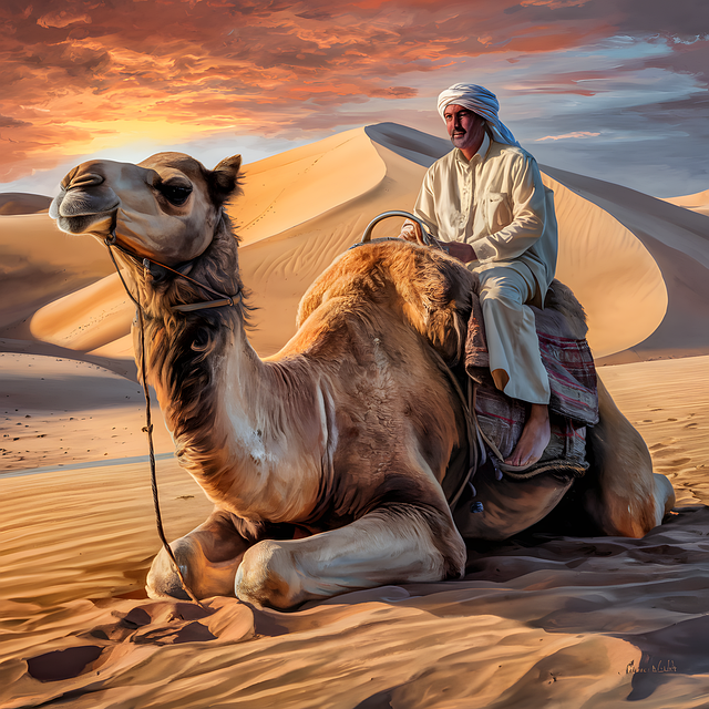 Free ai generated camel man illustration