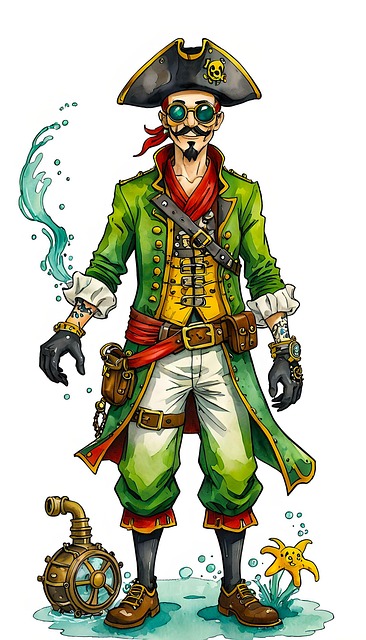 Free ai generated pirate steam illustration