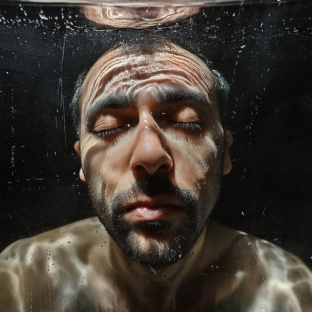 Free ai generated man underwater illustration