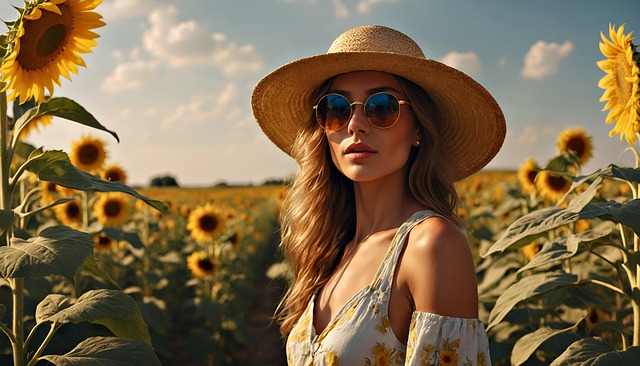 Download free HD stock image of Ai Generated Sunflowers Free ai generated sunflowers woman illustration