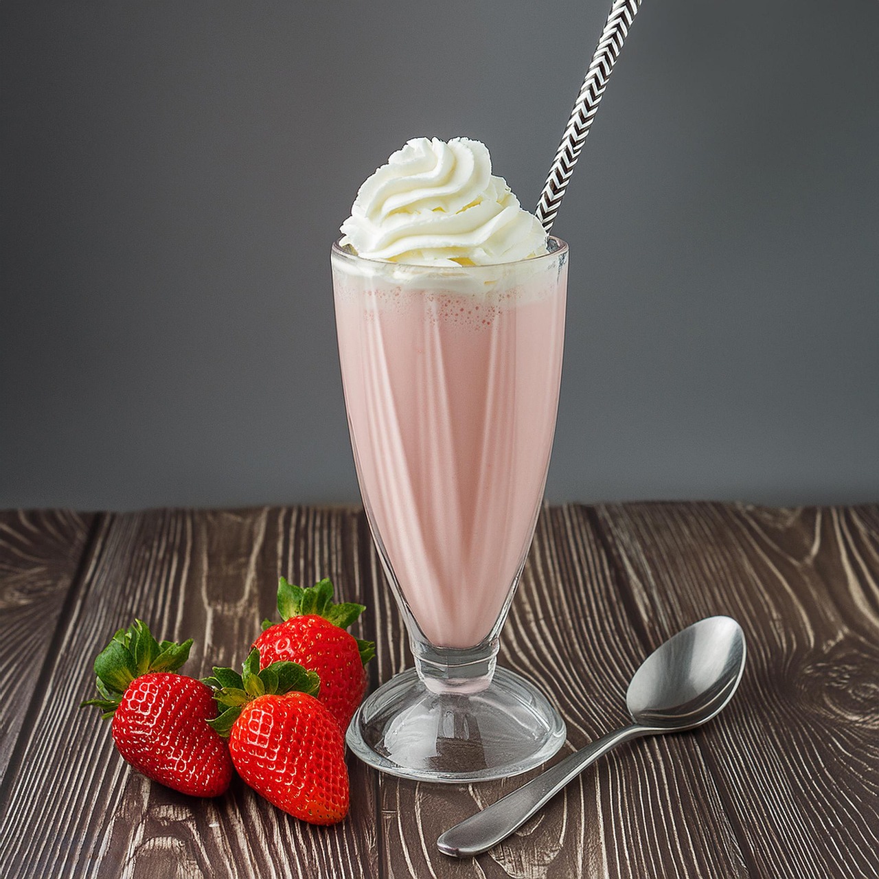 Download Milk, Strawberry Milk, Strawberries. Royalty Free Stock