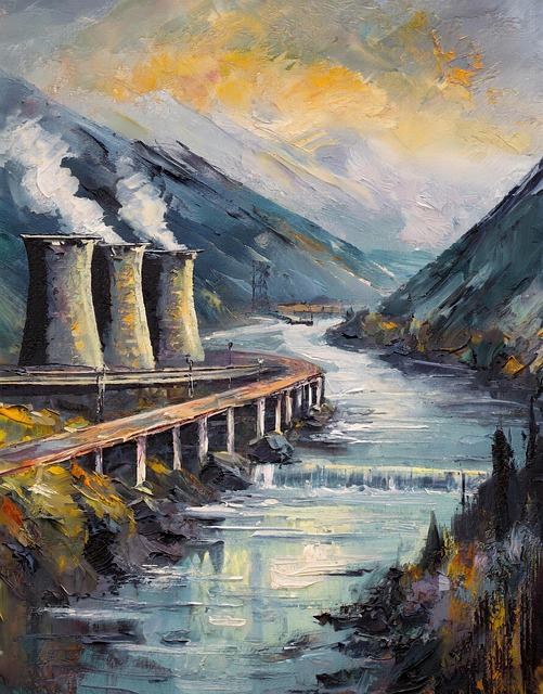 Free ai generated cooling towers environment illustration