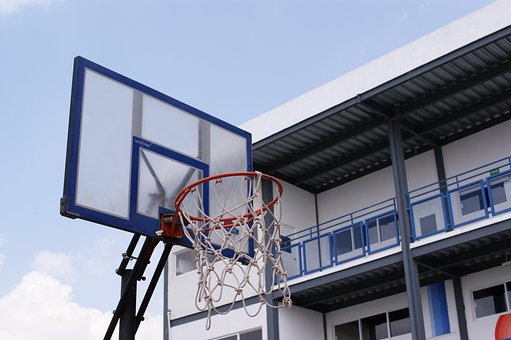 Schule, Gebäude, Basketball, Sport