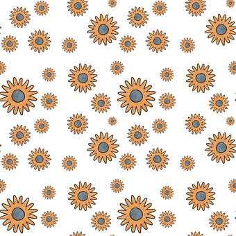 Free Orange Flowers Pattern illustration and picture
