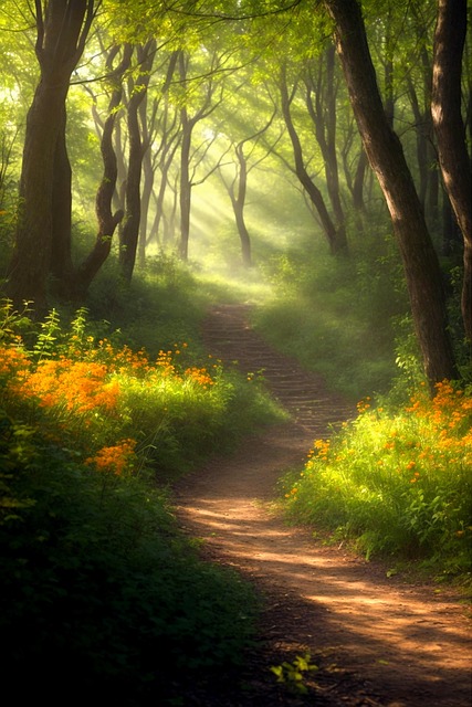 Free frühling wald bäume illustration