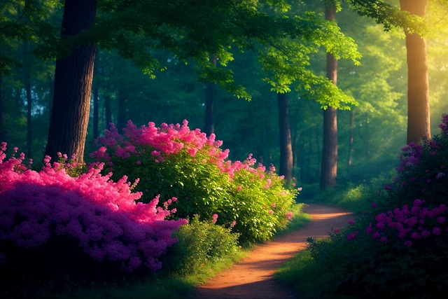 Free frühling wald bäume illustration